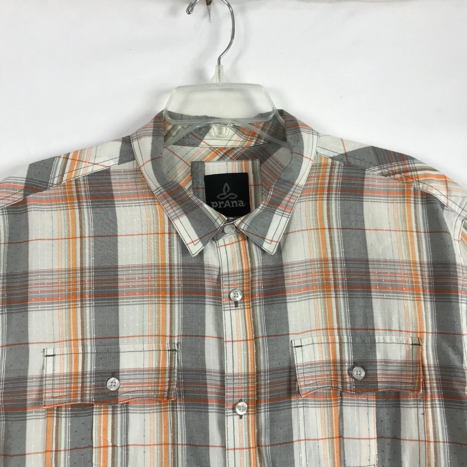 prana button up short sleeves plaid flap pockets gorpcore shirt