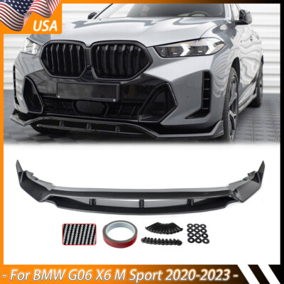 NEW For BMW G06 X6 M Sport 2020-2025 Front Bumper Lip Splitter Carbon Fiber Look