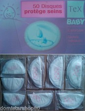 1 ou 2 BOITE(S) de 50 DISQUES PROTÈGE SEINS - Coussins d'ALLAITEMENT - Tex Baby