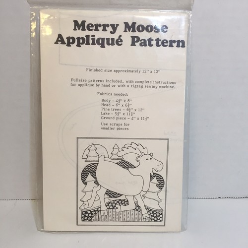 Merry Moose Applique Quilt Pattern 12" x 12" Yours Truly - Picture 3 of 3