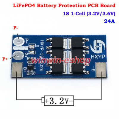 1S 24A 3.2V 3.6V LiFePo4 LiFe 18650 Battery Charger BMS Protection PCB Board PCM