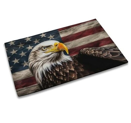 Patriotic Entrance Door Mat, American Flag 17X30INCH American Flag With Eagle
