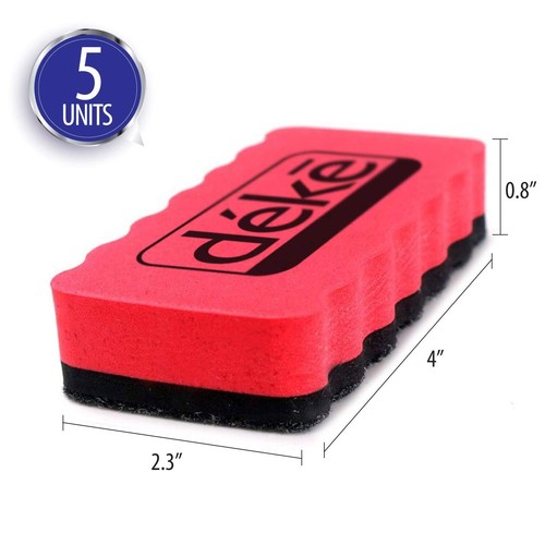 Deke 5 Pack Magnetic White Board Eraser. Rectangular Magnetic Dry Erasers For Wh - Picture 2 of 8