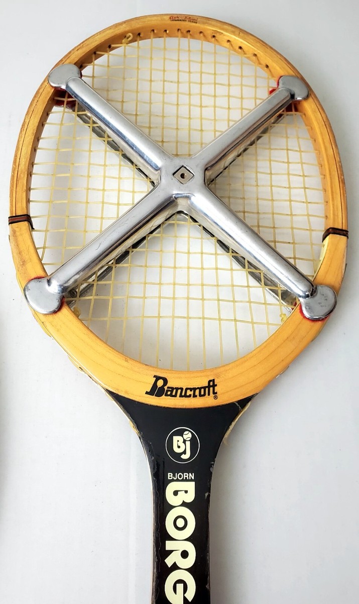 Raquette de tennis vintage, souvenirs sportifs, Bjorn Borg, Bancroft Monte Carlo, décoration sportive, grotte de l'homme - France