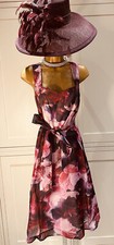 Phase Eight UK14 Multi Coloured Floral Print Fit  Flare Sleeveless Midi Dress