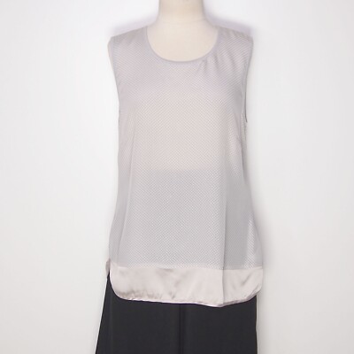 Nice Connection Silk Blouse Tank Top Gray Polka Dot Satin Size M 38 EU $380