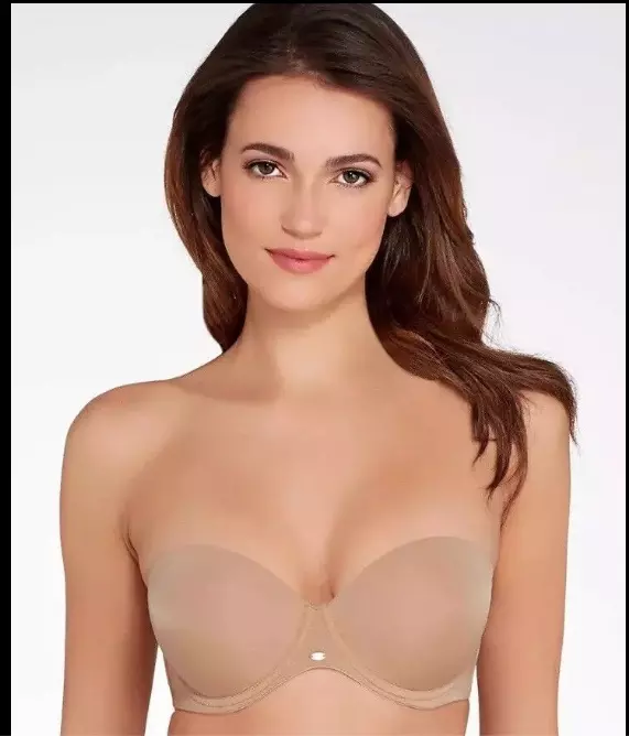 Calvin Klein Naked Glamour Convertible Strapless Push Up Bra Nude