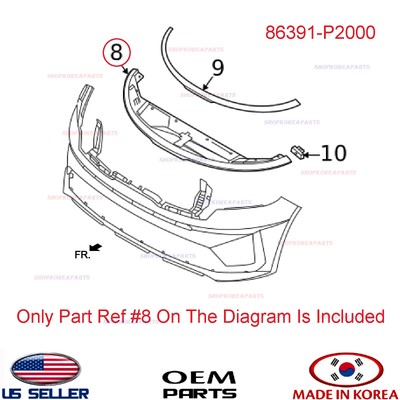 Genuine Kia Radiator Grille Upper Cover – Fits 2021-2023 Sorento, 86391P2000