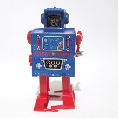 Vintage Mego Captain Astro Wind Up Robot Walking Space Man Toy Works Small Flaw