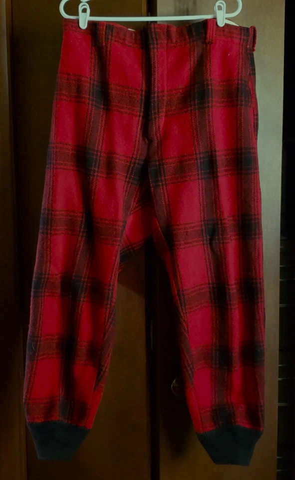 Authentic Vintage Wool Red Plaid Hunting Coat & Pants JC Higgins Sears Roebuck - Image 4 of 4