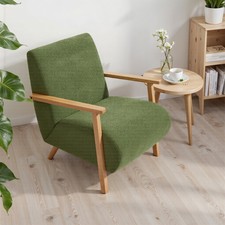 Thicknss Cushion Armchair Accent Chair Padded Occasional Chair Solid Wood Frame