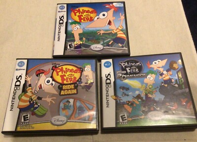 Lot 3 Nintendo DS Game Disney PHINEAS & FERB 2nd Dimension Ride Again ...