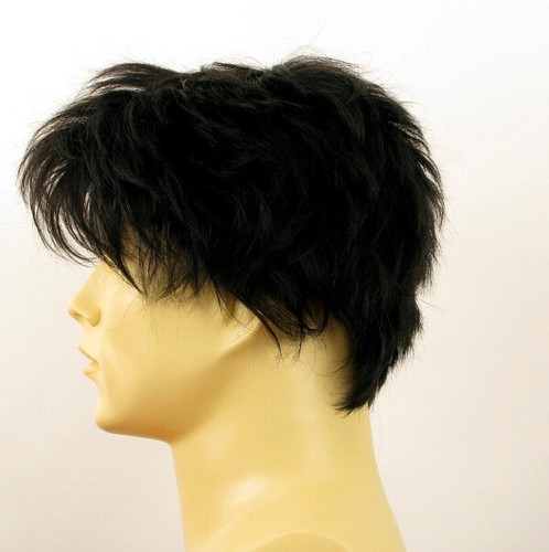 Peluca hombre cabello 100% natural negro FLORENT 1B - Picture 3 of 8