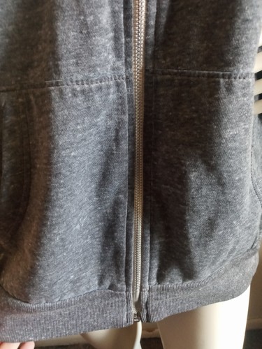Woman's sz Large Solid Grey Old Navy Full Zip Hoodie Hooded Sweatshirt - Picture 4 of 6