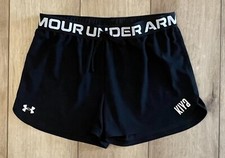 Under Armour Play Up Shorts-Loose Fit-Heat Gear-Girls Youth-Gym Workout-Blk-YLG