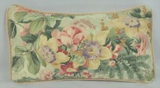 Corded Accent Pillow made w Ralph Lauren Winter Garden Floral Cotton Fabric 14x8