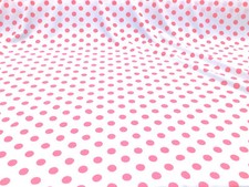 Bullet Printed Liverpool Textured Fabric 4 way Stretch White Pink Polka Dot U20