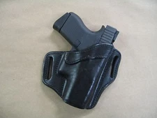 Leather 2 Slot Molded Conceal Pancake Belt Holster For Glock 42 .380CCW BLACK RH