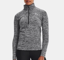 Under Armour Heat Gear Women's Tech Twist L/S 1/2 Zip Shirt 1320128-001 Sz L