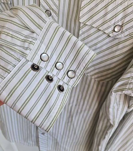 Tecovas Mens Shirt Pearl Snaps Long Sleeve XL Extra Large pin stripe - Picture 4 of 11