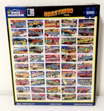 White Mountain Greetings From... Jigsaw Puzzle 1000 Pc Larger Pieces 24 x 30 New