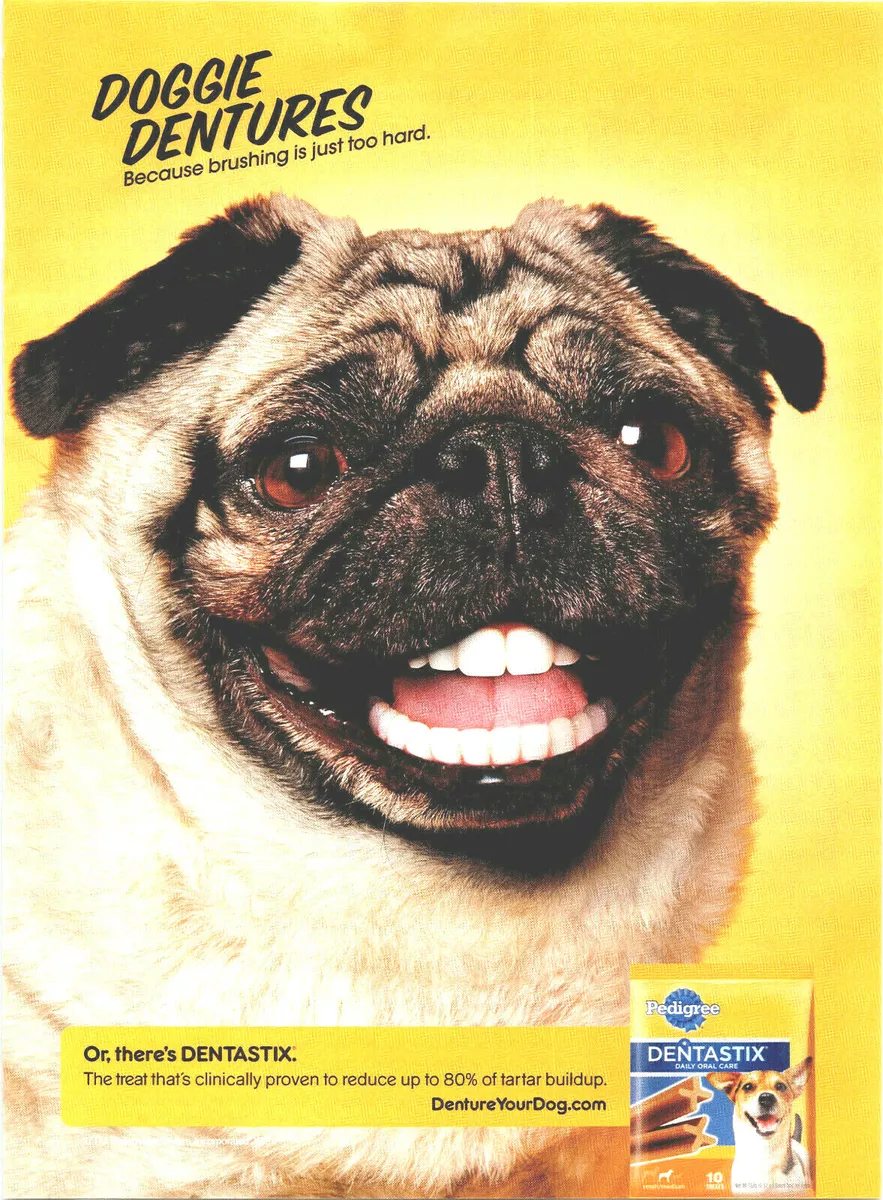 2011 Pedigree Dentastix Dog Oral Care Sticks Smiling Dog Print Ad