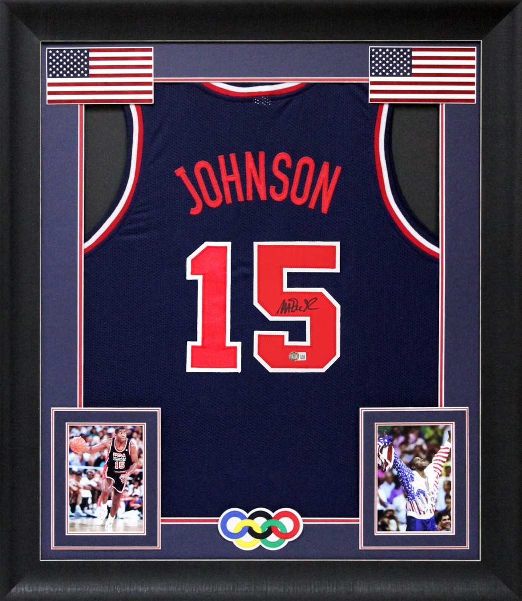 ウェア USA Basketball Magic Johnson Jersey 15 Men's Mitchell & Ness Magic Johnson #15 Navy USA Basketball