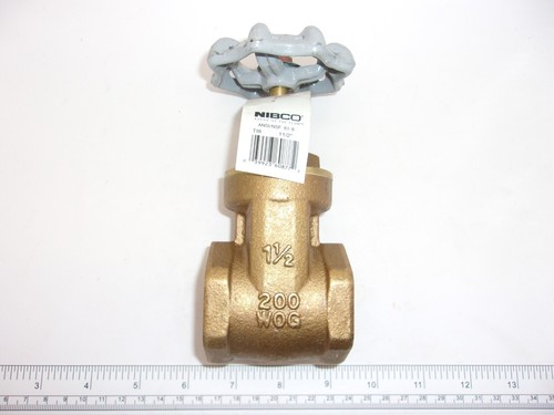 Nibco T18 1 1/2", BRASS GATE VALVE 1-1/2" NPT T18, 200 WOG, 1170A