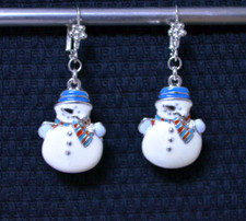 Weihnachtsohrringe mit Brisur Schneemann Weihnachts Geschenk Ohr Schmuck Neu