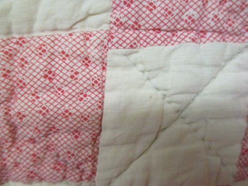 Trapunta vintage anni 40 rosa e bianco piatto Dresda - Foto 13 di 14