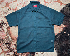 Supreme Mesh Stripe S/S Shirt Green Size Medium