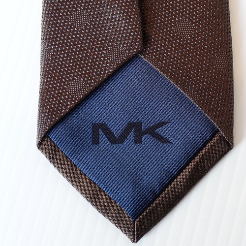 MICHAEL KORS Brown Textured Squares Geometric Silk Classic Tie - Picture 4 of 4