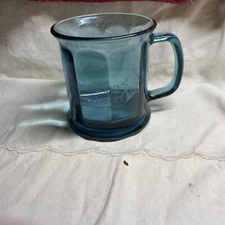 Drinking glass coffee cups FLUTED Blue UNIQUE Renewing The Heart Truth&grace For
