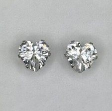 Heart Shaped Clear Crystal 8mm Studs - Made with Swarovski  crystals  o 
