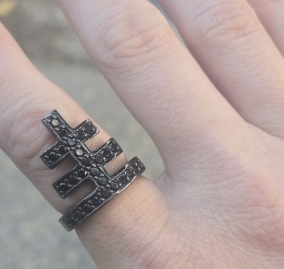 MCL Matthew Campbell Laurenza Spinell Patriarch Ring Größe 7 schwarz