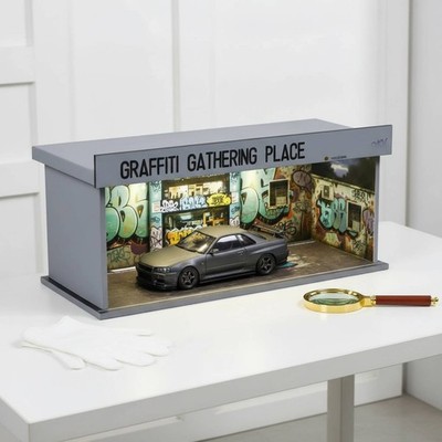 Beleuchtete Modellauto Vitrine USB Powered LED Werkstatt Vitrine für Mann