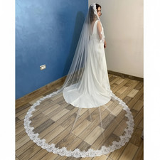 bridal Lace veil Mantilla Cathedral length Veil 1 tier lace