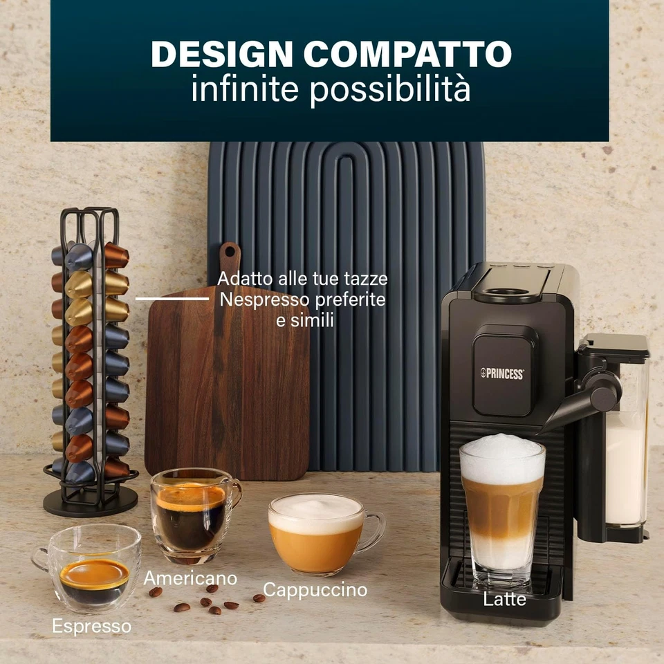 Capsule and Latte Pro Macchina Da Caffè a Capsule, Compatibile Nespresso, Latte  - Immagine 2 di 4