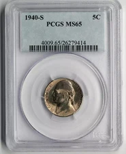 1940-S Jefferson Nickel PCGS MS65