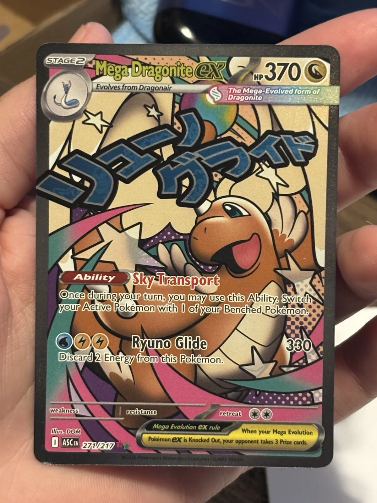 Mega Dragonite ex 271/217 Me: Ascended Heroes Holo - Bottom Left Ding (READ)
