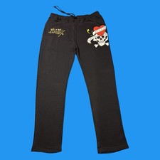 Ed Hardy Joggers Mens Size Large Graphic Tattoo Fleece Gray Athletic Sweatpants