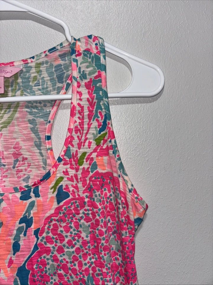Vestido sin mangas Lilly Pulitzer estampado coral multicolor 100 % algodón talla S Foto 3 de 4