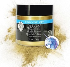 24K Metallic Mica Powder Pigment 56g Multipurpose DIY Arts and Crafts, Cosm...