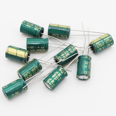 Pack of 10 Capacitor 470uf 25V 105 C Electrolytic Capacitors Low ESR for Repa...