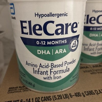 8 New Cans EleCare Infant Formula Hypoallergenic Amino Acid 14.1oz Exp 7/2026