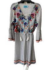 South Main Bohemian Striped Dress Cover-up Women’s Size Small Summer Spring