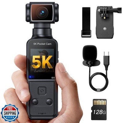 Losfom 5K Body Camera with Audio, 270° Rotating Lens, External Mi
