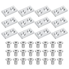 12Pcs 2040 EU Standard Aluminum Profile End Caps with Screws, Silver 40 x 20mm