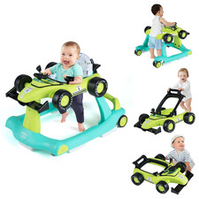 4-In-1 Baby Walker, Foldable Activity Walker with Adjustable Height Speed, Mus