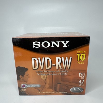 Sony DVD-RW Disc 10-Pack in Video Cases 120 min 4.7 GB 1x-2x NEW